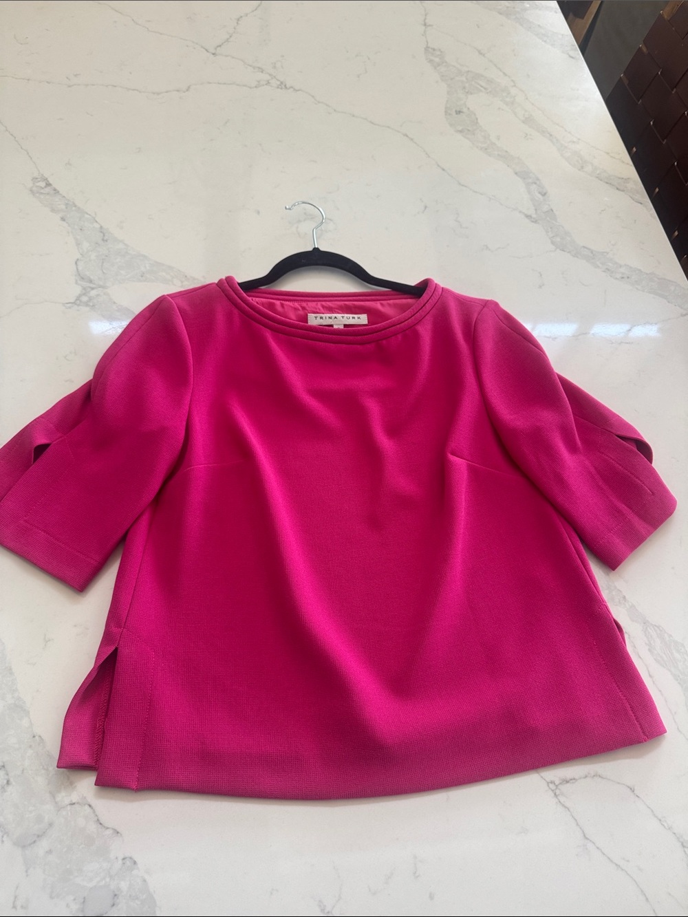 Trina Turk Fuchsia Boatneck Short-Sleeve Tunic